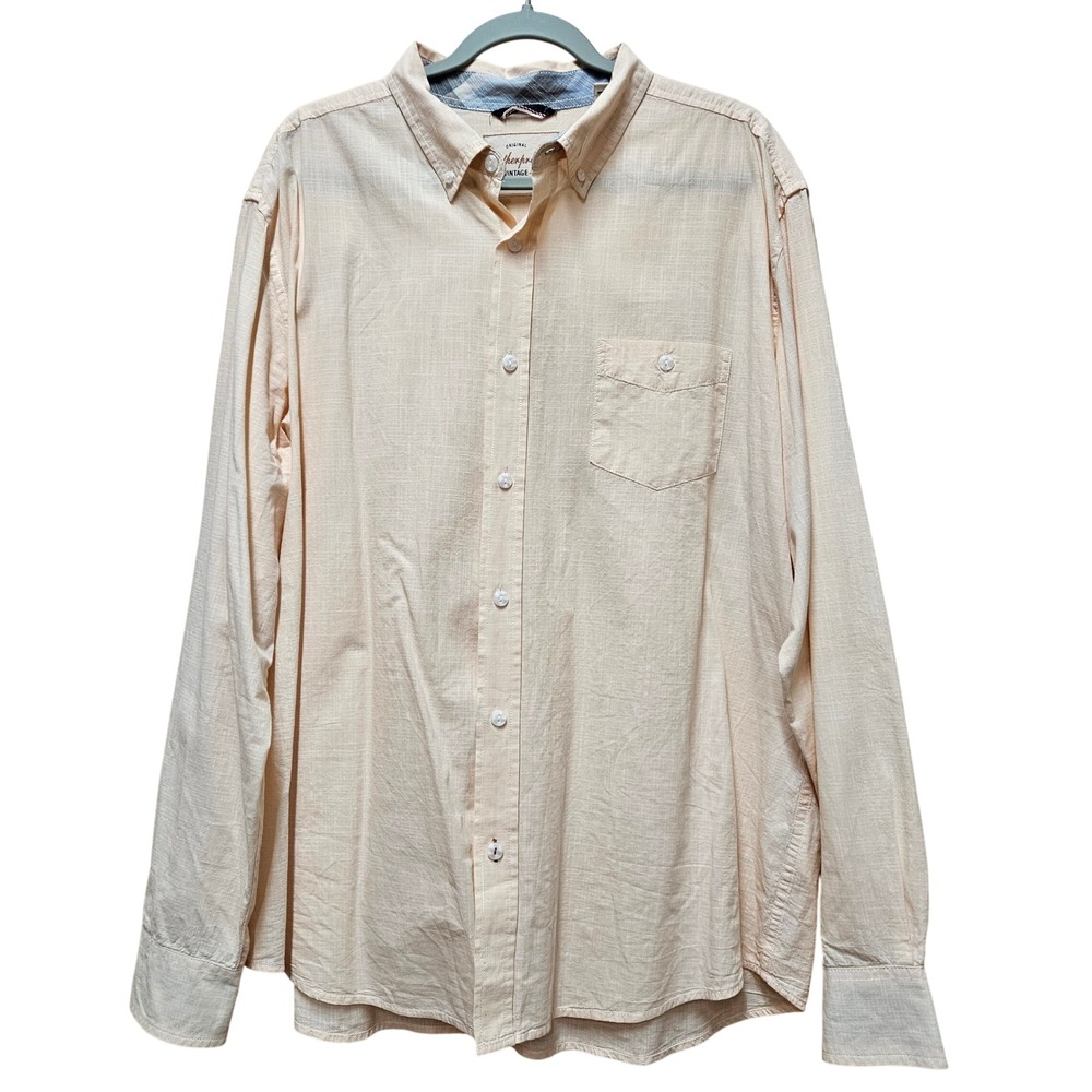 Original Weatherproof Vintage Peach Long Sleeve Button Down Shirt Size‎ XXL - Picture 2 of 8